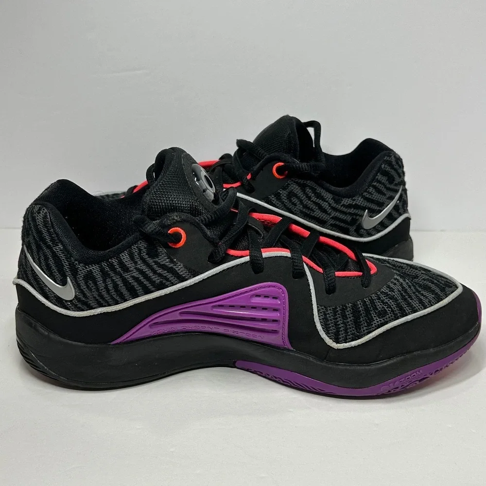 Nike KD Kevin Durant XVI Basketball Shoes Black Purple Silver Sneakers Men's 6.5